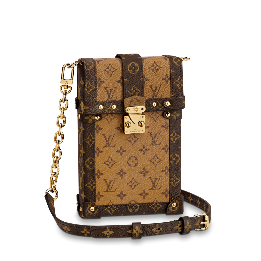 Louis Vuitton VERTICAL TRUNK POCHETTE Mini Bag Monogram M67873